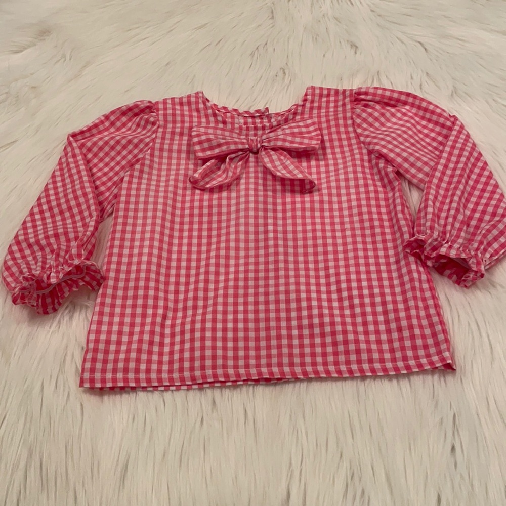 The Beaufort Bonnet Company Toddler Girl Beatrice Bow Blouse